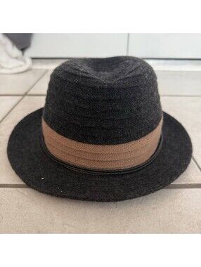 Helen Kaminski Fedora Hat Wool Cashmere Brown Band One Size